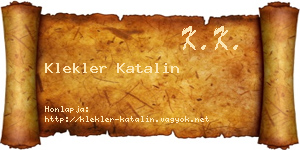 Klekler Katalin névjegykártya