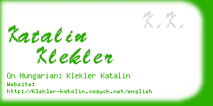katalin klekler business card